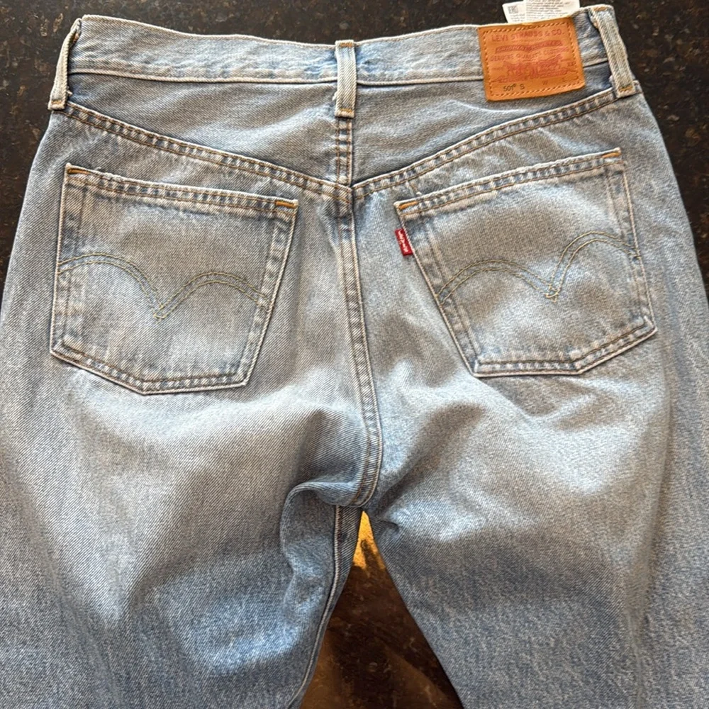 Blue Straight Fit Distressed Jeans - Picture 3 of 4